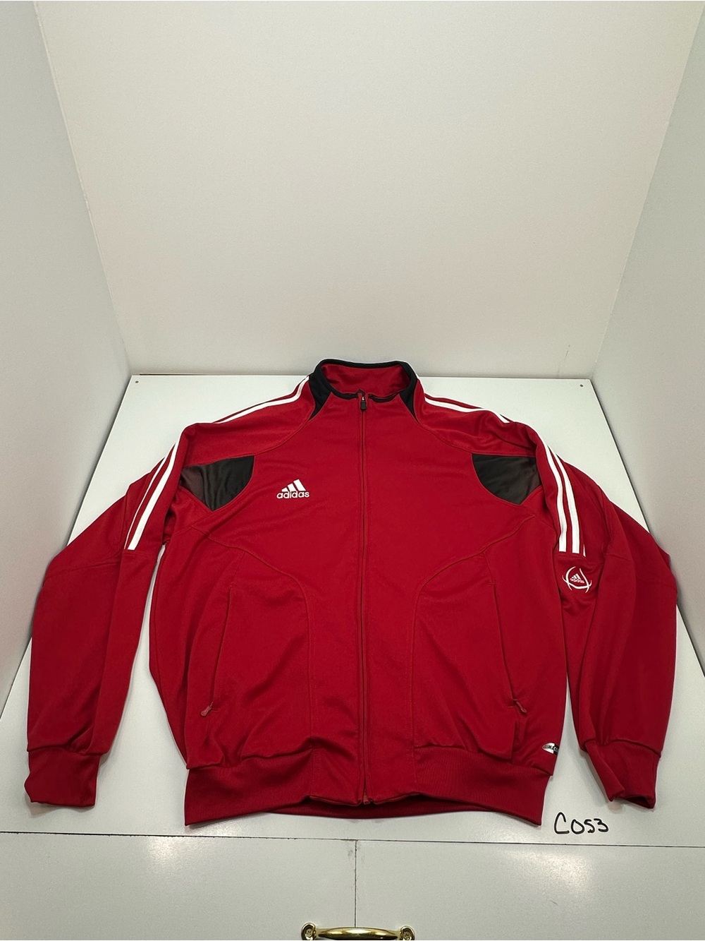 adidas Red and White Men’s Athletic Bomber Jacket